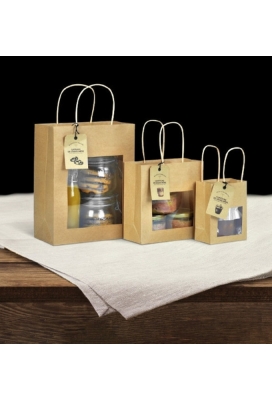 Kadotasjes Lenno Met Handvat & Venster Zwart 11x6.5x14.7cm 25stuks