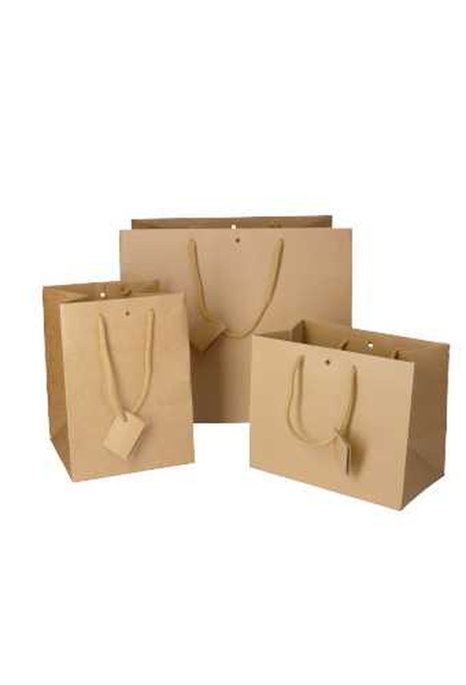 Kadotasjes Sevem Kraft & Katoen Koord 38x31x32cm 10stuks