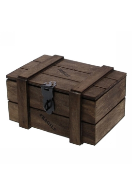 Kadoverpakking Houten Kistje Fragile Bruin 13.5x10x7cm 12stuks