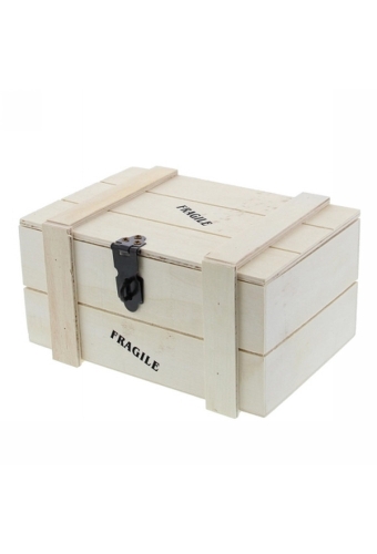 Kadoverpakking Houten Kistje Fragile naturel 11x16x8.5cm 12st