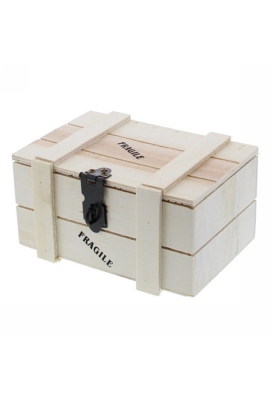 Kadoverpakking Houten Kistje Fragile naturel 13.5x10x7cm 12st