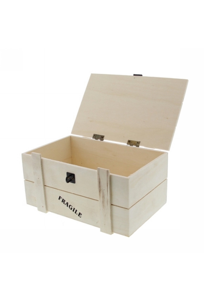 Kadoverpakking Houten Kistje Fragile naturel 13x21x11cm 8stuks