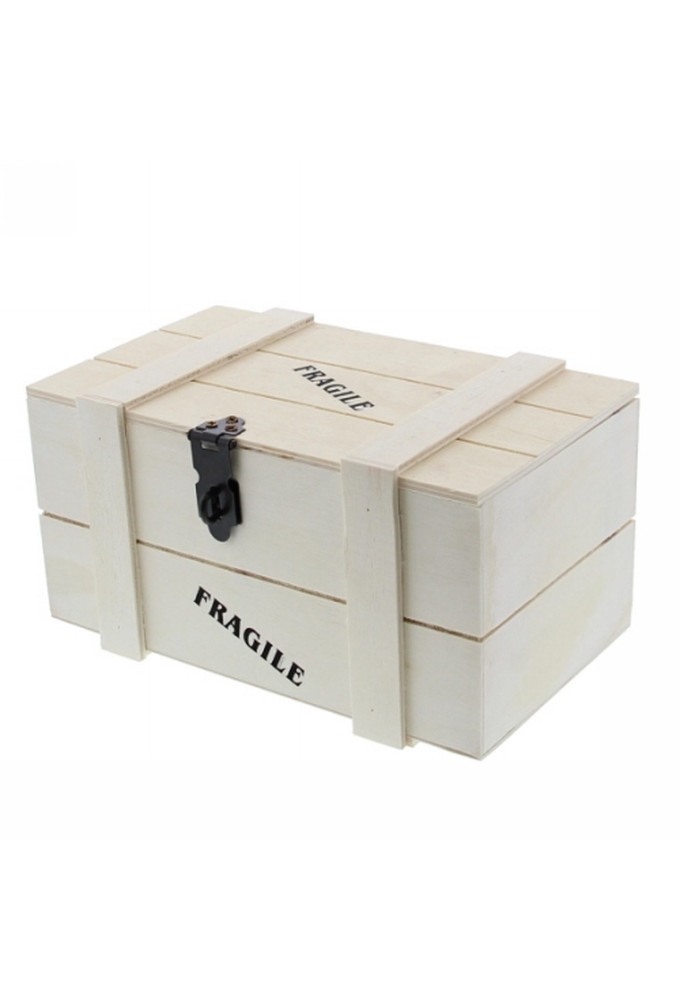 Kadoverpakking Houten Kistje Fragile naturel 19x11.5x11cm 8st