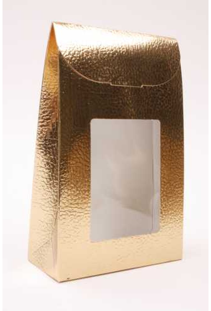 Kadozakje Java Met Sluiting & Venster Lederlook Goud 9x4.5x13cm 10st