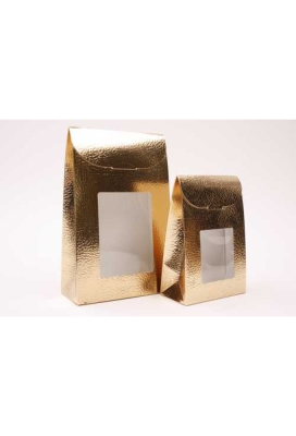 Kadozakje Java Met Sluiting & Venster Lederlook Goud 9x4.5x13cm 10st