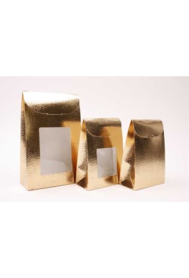 Kadozakje Java Met Sluiting & Venster Lederlook Goud 9x4.5x13cm 10st