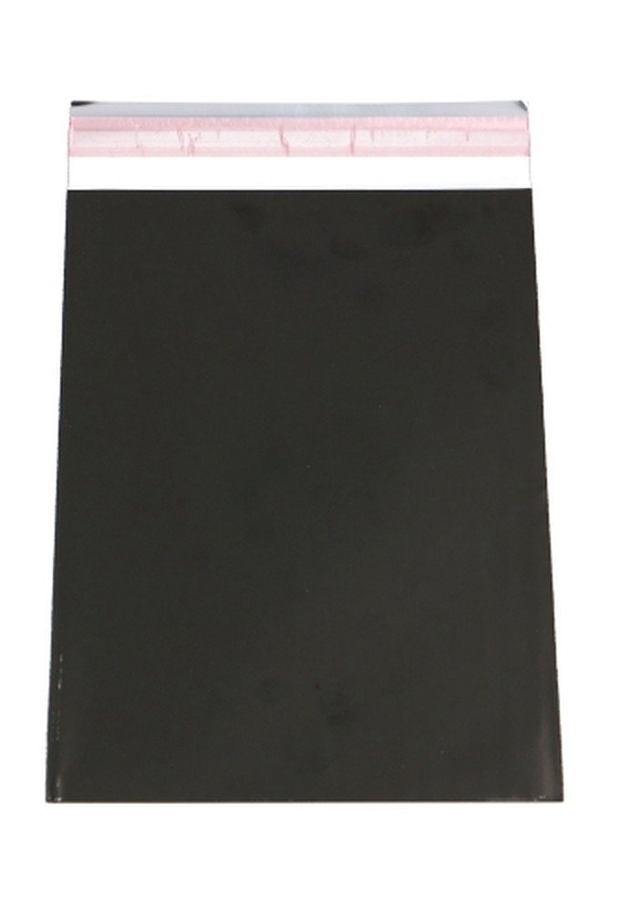 Kadozakjes Folie Mita Mat Zwart & Plakstrip 10x13.5+3cm 100stuks