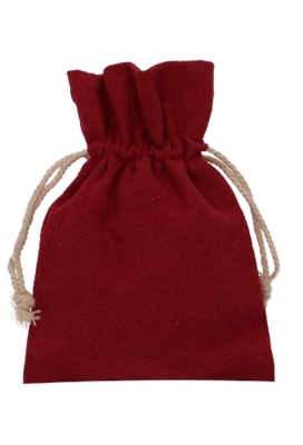 Kadozakjes Katoen Recycled Rood Met Koord Medium 12x17cm 10stuks