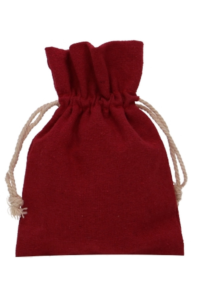 Kadozakjes Katoen Recycled Rood Met Koord Medium 12x17cm 10stuks