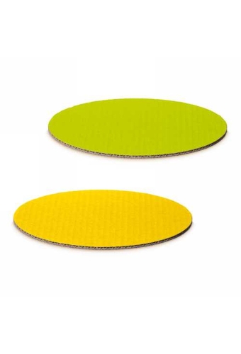 Kartonnen Bodem Geel & Groen Ovaal Smal 18x13cm 100stuks