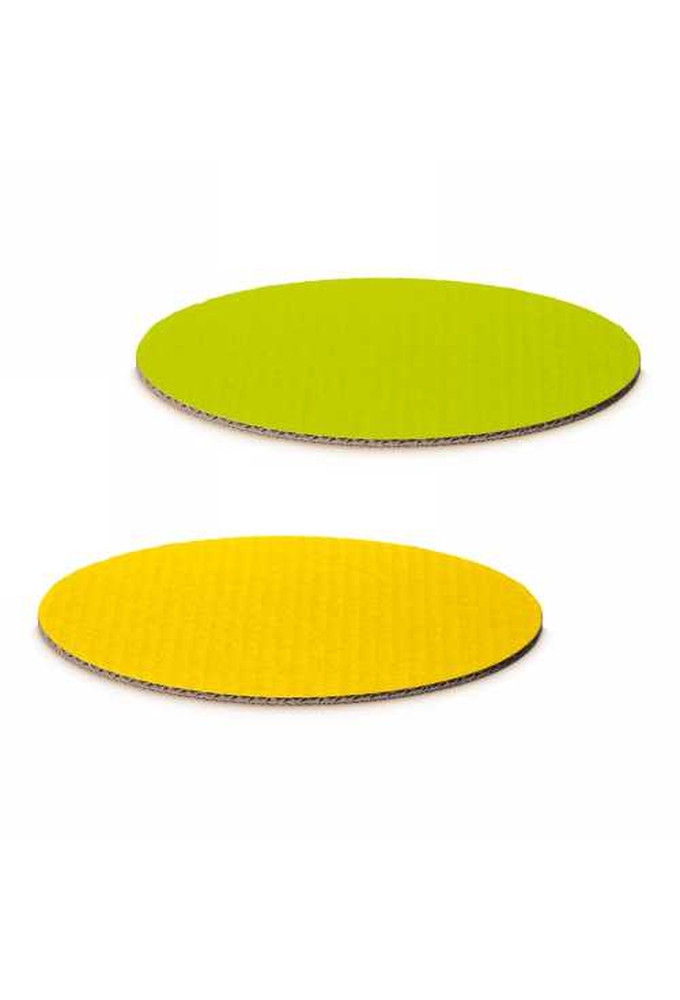 Kartonnen Bodem Geel & Groen Ovaal Smal 18x13cm 100stuks