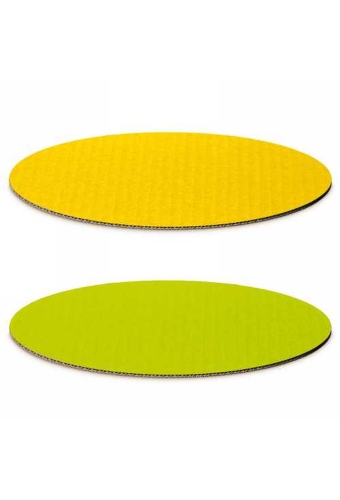 Kartonnen Bodem Groen & Geel Ovaal Groot 30x20cm 100stuks