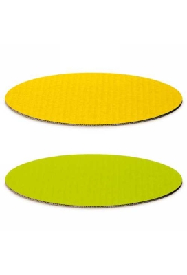 Kartonnen Bodem Groen & Geel Ovaal Groot 30x20cm 100stuks