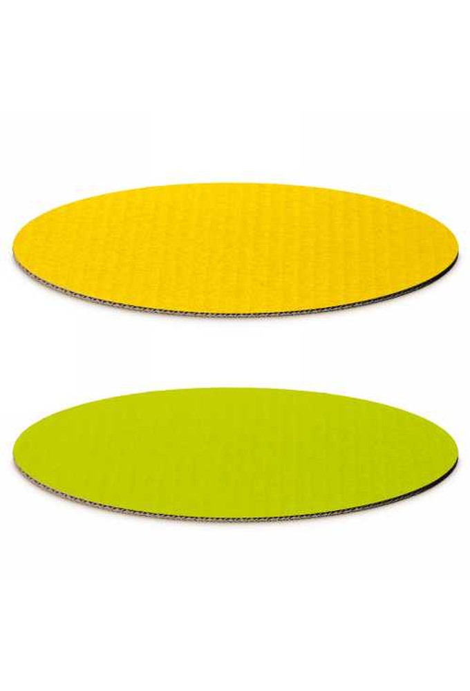Kartonnen Bodem Groen & Geel Ovaal Groot 30x20cm 100stuks
