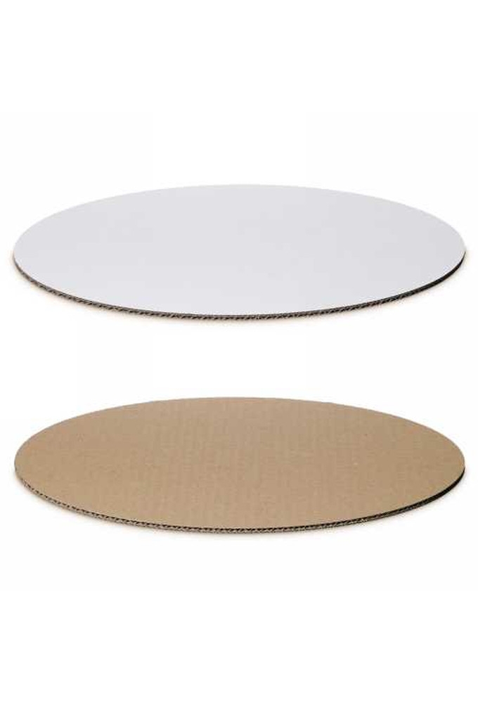 Kartonnen Bodem Wit & Naturel Ovaal Groot 30x20cm 100stuks