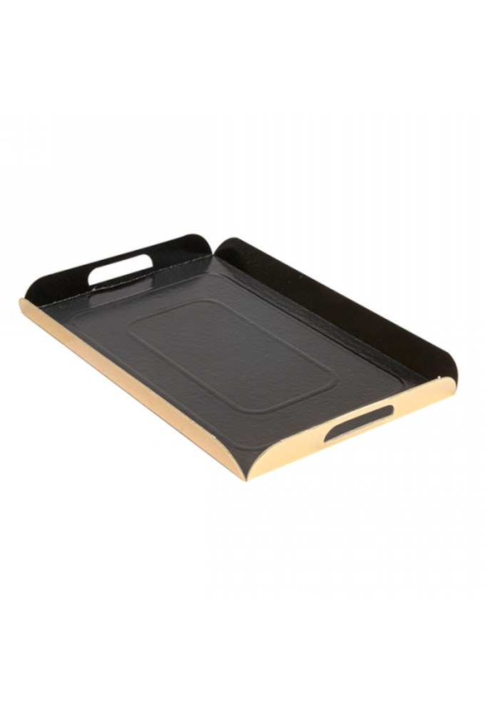 Kartonnen Dienblad Silves Black & Gold Met Handgreep 19x28cm 25stuks