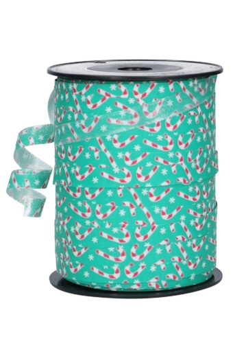 Kerst Krullint Christmas Candy Green 10mm x 250 meter  OP IS OP