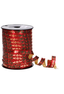 Kerst Krullint Christmas Joy Rood 10mm x 250 meter OP IS OP