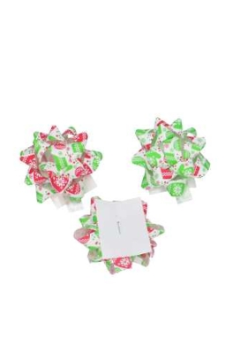 Kerst Mini Bows Strik Rond 50mm Wanten Groen Rood Met Plakker 50st