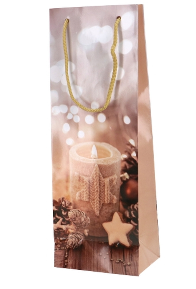 Kerst Wijntasjes 1 Fles Pine Cone Christmas Candles 12.5x9x36.5cm 11st