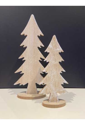 Kerstdecoratie Hout Dennenboom Klein 9x3.5x20.5cm