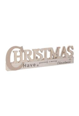 Kerstdecoratie Hout Have Yourself A Merry Christmas 30x2.8x10cm