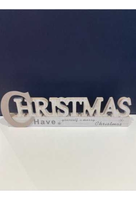 Kerstdecoratie Hout Have Yourself A Merry Christmas 30x2.8x10cm