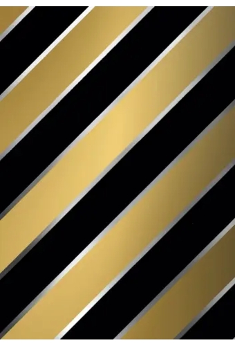 Kerstpapier Bold Stripes Zwart & Goud 70cm x  100meter