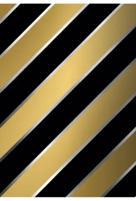 Kerstpapier Bold Stripes Zwart & Goud 70cm x  100meter