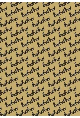 Kerstpapier Bruin hohoho zwart kraft 40cm x 250meter