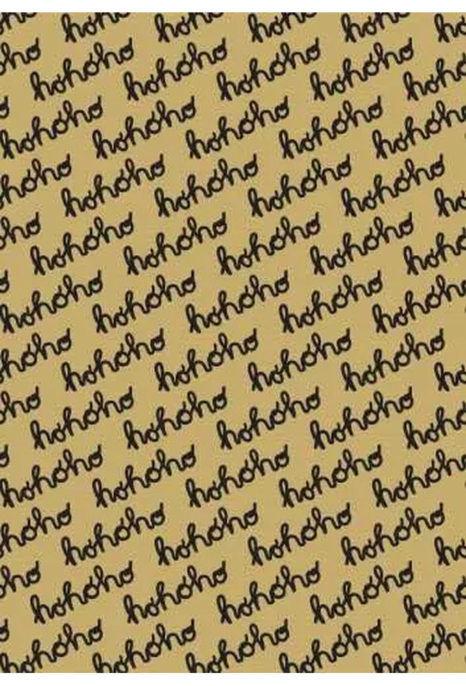 Kerstpapier Bruin hohoho zwart kraft 50cm x 250meter