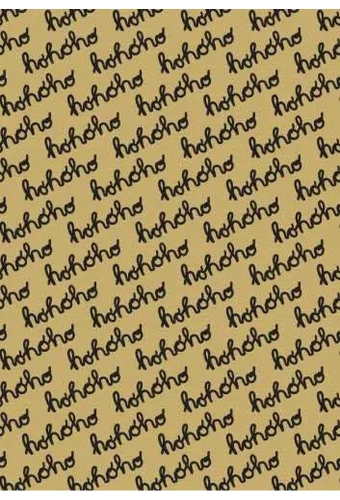 Kerstpapier Bruin hohoho zwart kraft 50cm x 250meter