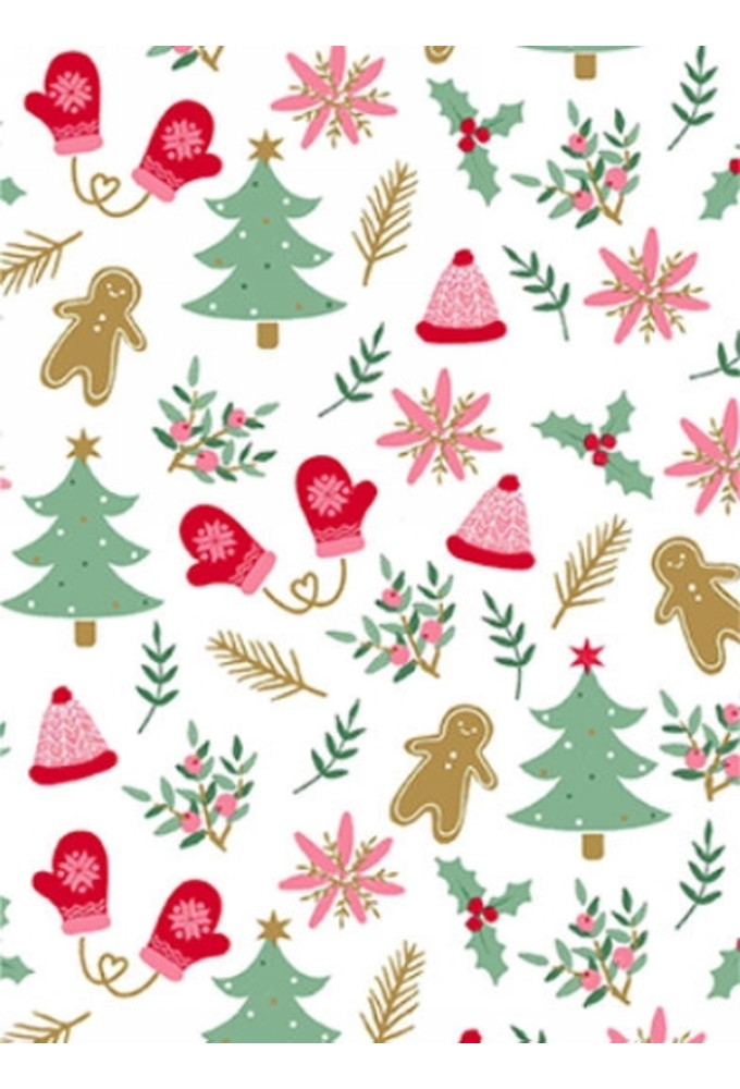 Kerstpapier Coated christmas gingerbread 70cm x 200meter