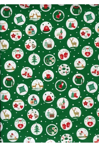 Kerstpapier Consumentenrollen Kerstmis Symbool Groen 70cm x 2meter 1st