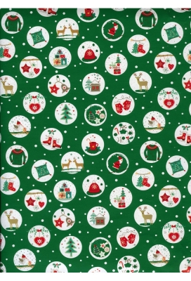 Kerstpapier Consumentenrollen Kerstmis Symbool Groen 70cm x 2meter 1st