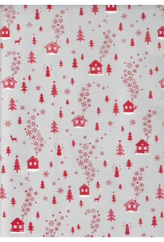 Kerstpapier Consumentenrollen Kerstmis Tree Rood 70cm x 2meter 1st