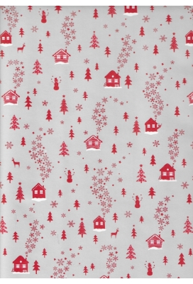 Kerstpapier Consumentenrollen Kerstmis Tree Rood 70cm x 2meter 1st