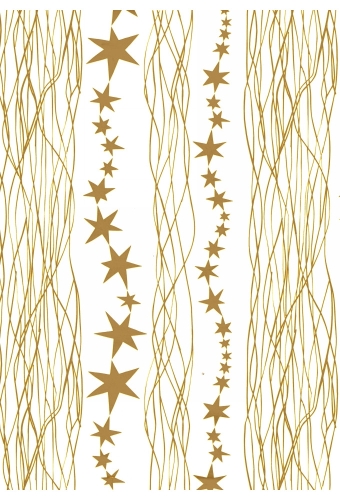 Kerstpapier Consumentenrollen Metallic Star Gold 70cm x 2m 1st