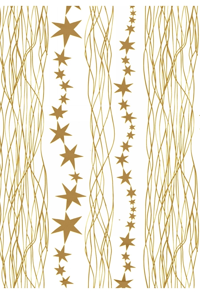 Kerstpapier Consumentenrollen Metallic Star Gold 70cm x 2m 1st