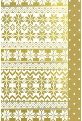 Kerstpapier Dubbel zijdig Norway Goud 30cm x 175mtr