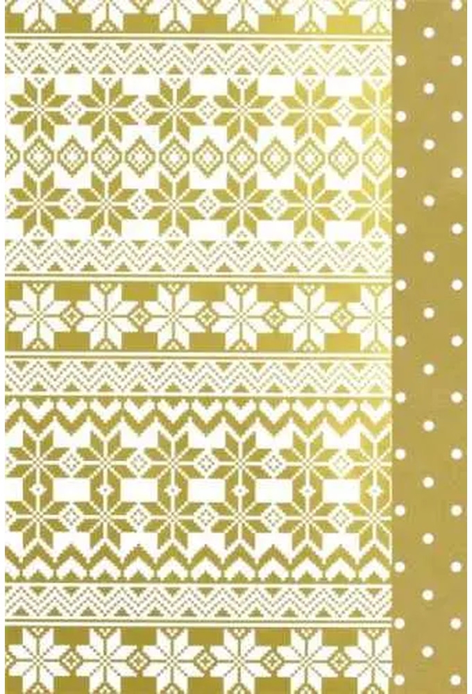 Kerstpapier Dubbel zijdig Norway Goud 30cm x 175mtr
