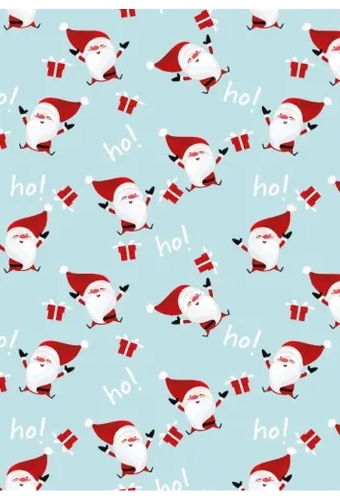 Kerstpapier Happy Santa Licht Blauw 70 cm x 200meter