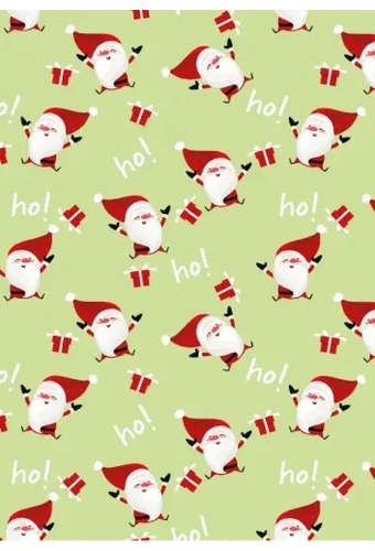 Kerstpapier Happy Santa Lime Groengroen 70 cm x 200meter