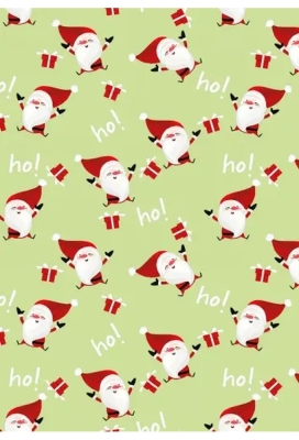 Kerstpapier Happy Santa Lime Groengroen 70 cm x 200meter