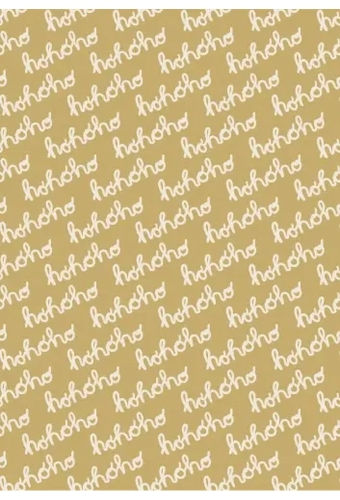 Kerstpapier Hohoho Wit Kraft 30 cm x 250meter