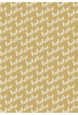 Kerstpapier Hohoho Wit Kraft 30 cm x 250meter