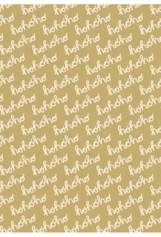 Kerstpapier Hohoho Wit Kraft 30 cm x 250meter