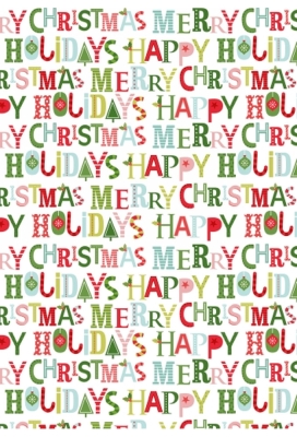 Kerstpapier Kids Xmas Letters 30 cm x 200meter