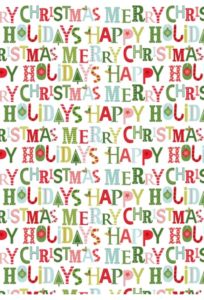 Kerstpapier Kids Xmas Letters 30 cm x 200meter