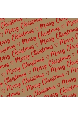 Kerstpapier Kraft Merry Christmas Wishes Kraft Red 40cm x 250meter